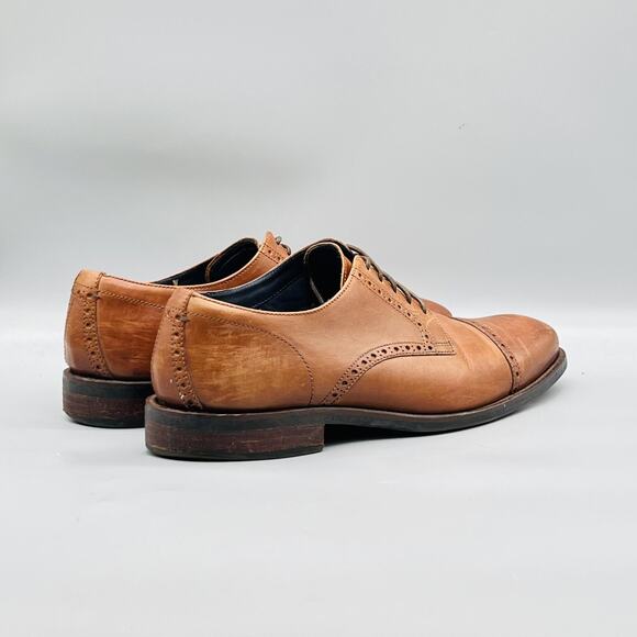 Cole Haan Shoes Mens 12 Brown Leather Grand OS Cap Toe Derby Oxford Dress Brogue main image 8